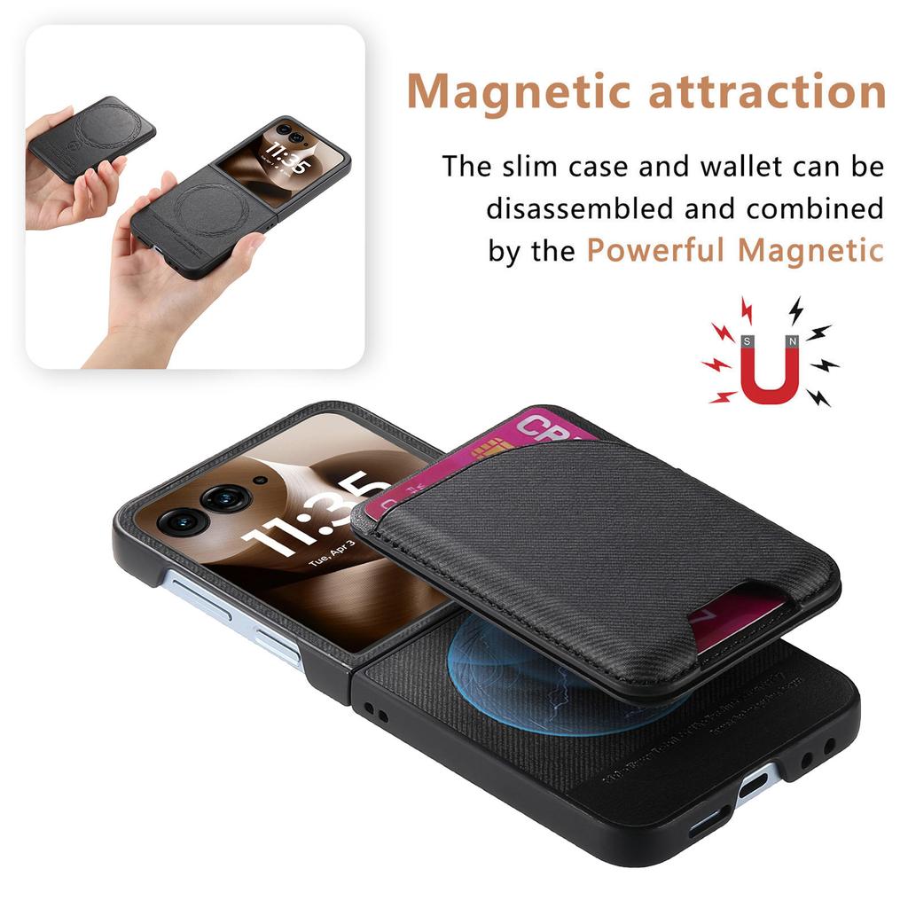 Wallet Card Holder Bracket Phone Case for Motorola Razr 60 50 40 Ultra Moto Razr 40 50 60 Magnetic Card Case Leather Cover