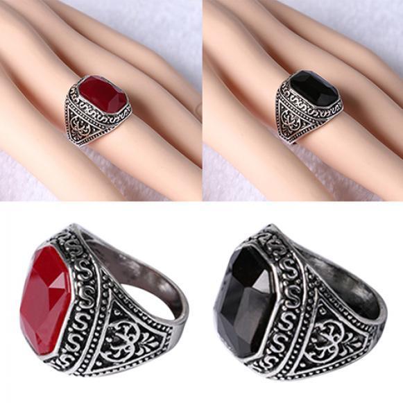 Men's Women's Lover Vintage Carved Geometric Resin Alloy Party Jewelry Ring