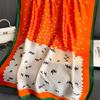 New Lijin forging silk scarf red moonflower printing shawl spring and autumn female simulation silk scarf versatile