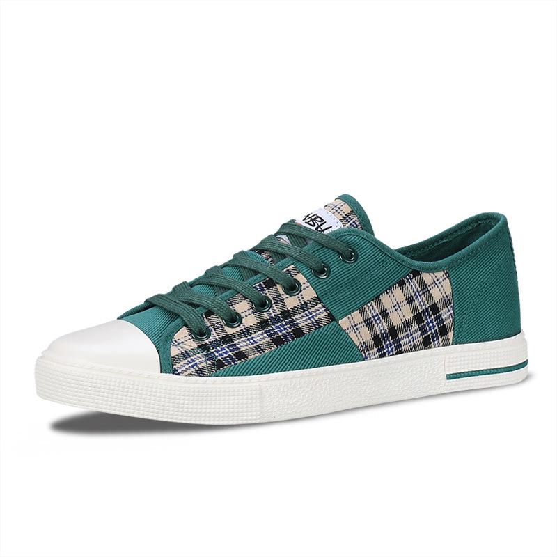 Men's Canvas Shoes Mens Shoes Lightweight Height-enhancing Splicing Student Trendy Casual Running Shoes Low Top Sports Shoes