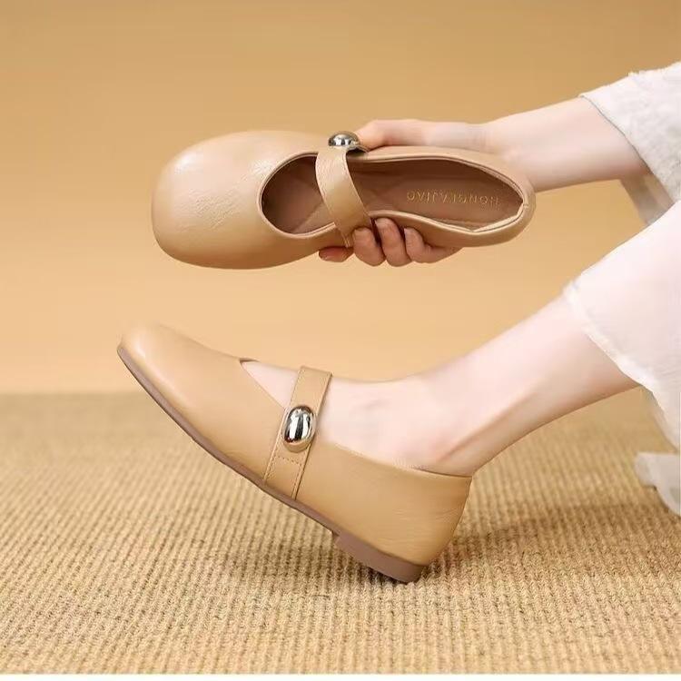 Beautiful Single Shoes Women's Autumn New Gentle Evening Shoes Flat Beanie Shoes Mary Jane Women's Shoes