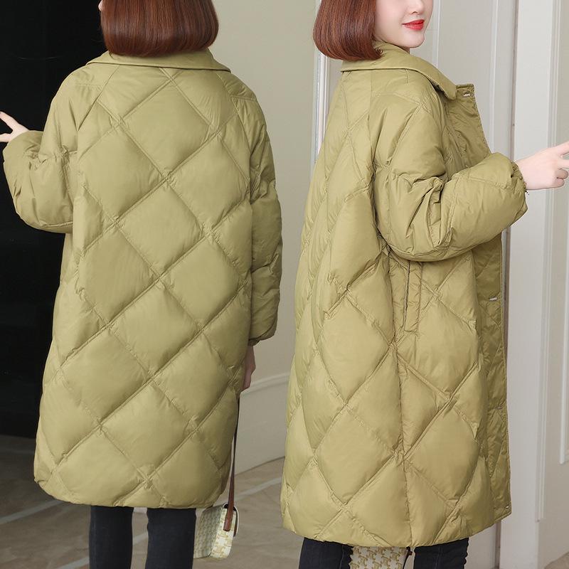 Women's 2024 Lightweight White Duck Down Puffer Jacket - Petite, Warm, Fashionable Winter Outerwear for Moms