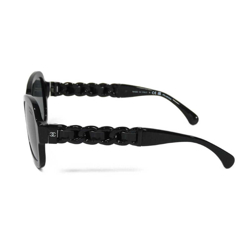 Used 10097 Square Shape Butterfly 5465-QA c.888/T8 7968 Polarized Patent Leather Chain COCO Mark Black Women's from