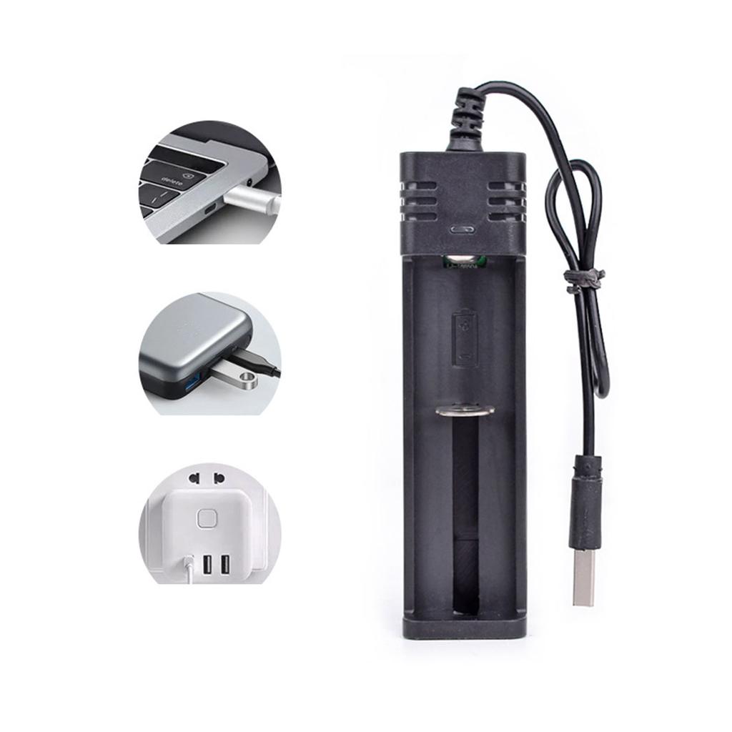 1 Slot for 18650 Battery Charger Support Short Circuit Protection LED Indicator Battery Charging Holder Rechargeable