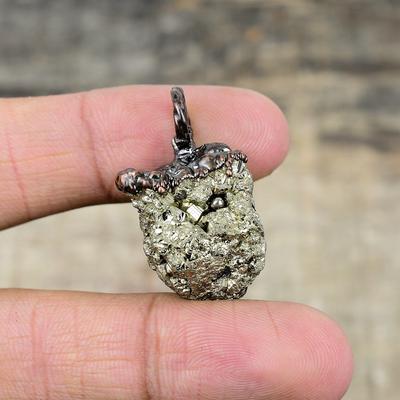 Pyrite Rough Pendant Electroformed Copper Pendant Handmade Pendant Electroformed Jewelry Natural Gemstone Pendant Copper Jewelry For Gifts