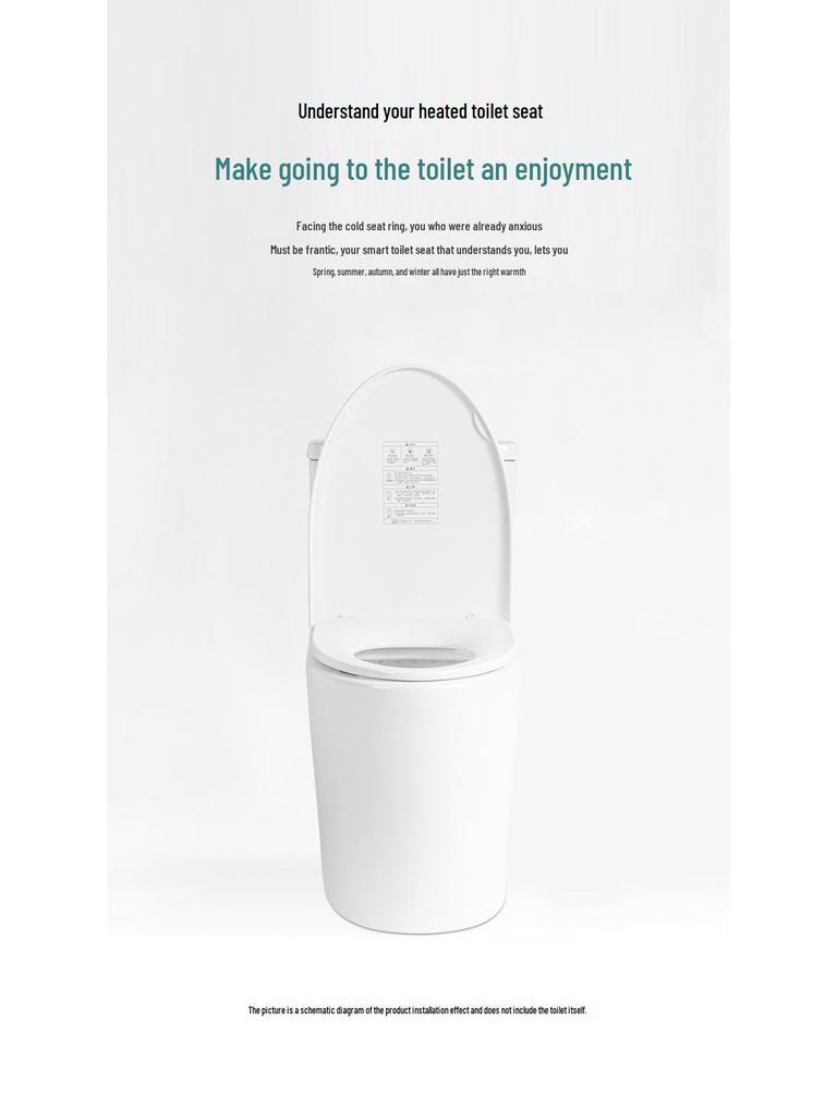 Universal Heated Toilet Seat Cover with Night Light & Intelligent Temperature Control