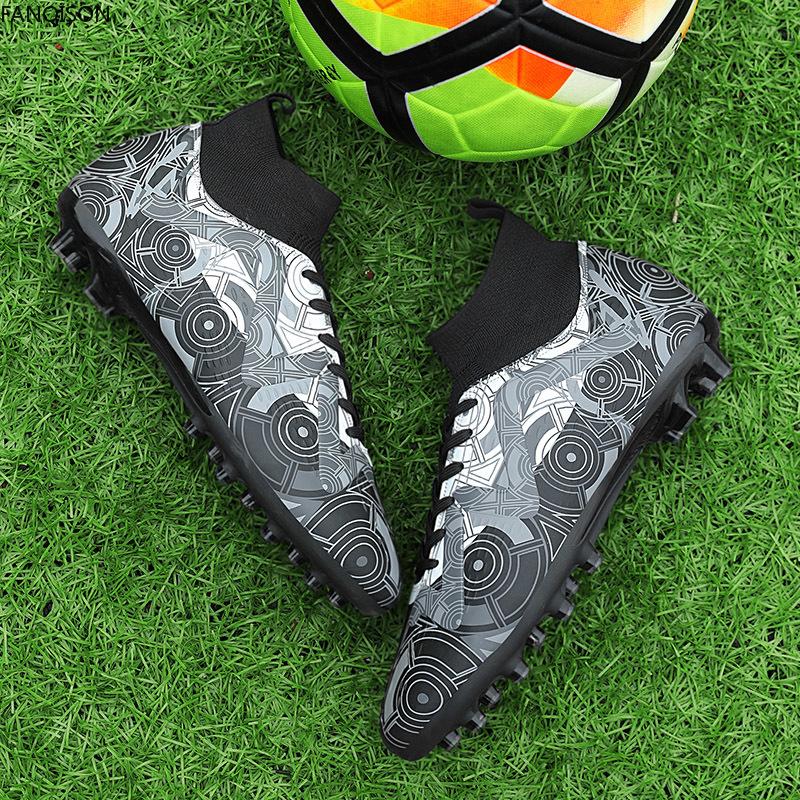 

Футбольные бутсы унисекс с длинными ногтями, тренировочные граффити, искусственный капитан, спортивные тренировочные бутсы для мальчиков на открытом воздухе, детские футбольные бутсы 35 серый