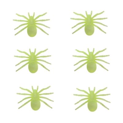 Set of 6 Plastic Spiders Decorations Horrible Halloween Noctilucent Spiders Decorations for Parties Gatherings
