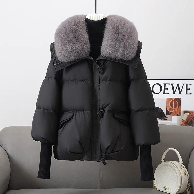 Parkas d'hiver à la mode pour femmes Vêtements d'extérieur à capuche Grande taille Col en fausse fourrure ample Vestes d'hiver épaisses et chaudes pour femmes
