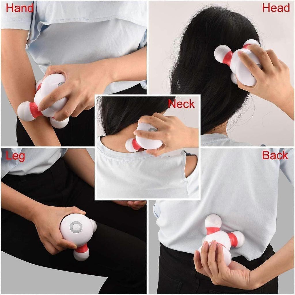 Handheld Massager Mini Portable Vibrating Body Massager with LED Light for Hand Head Neck Back Legs Arms Pain Release, Battery Operated, Easy Hand Gri