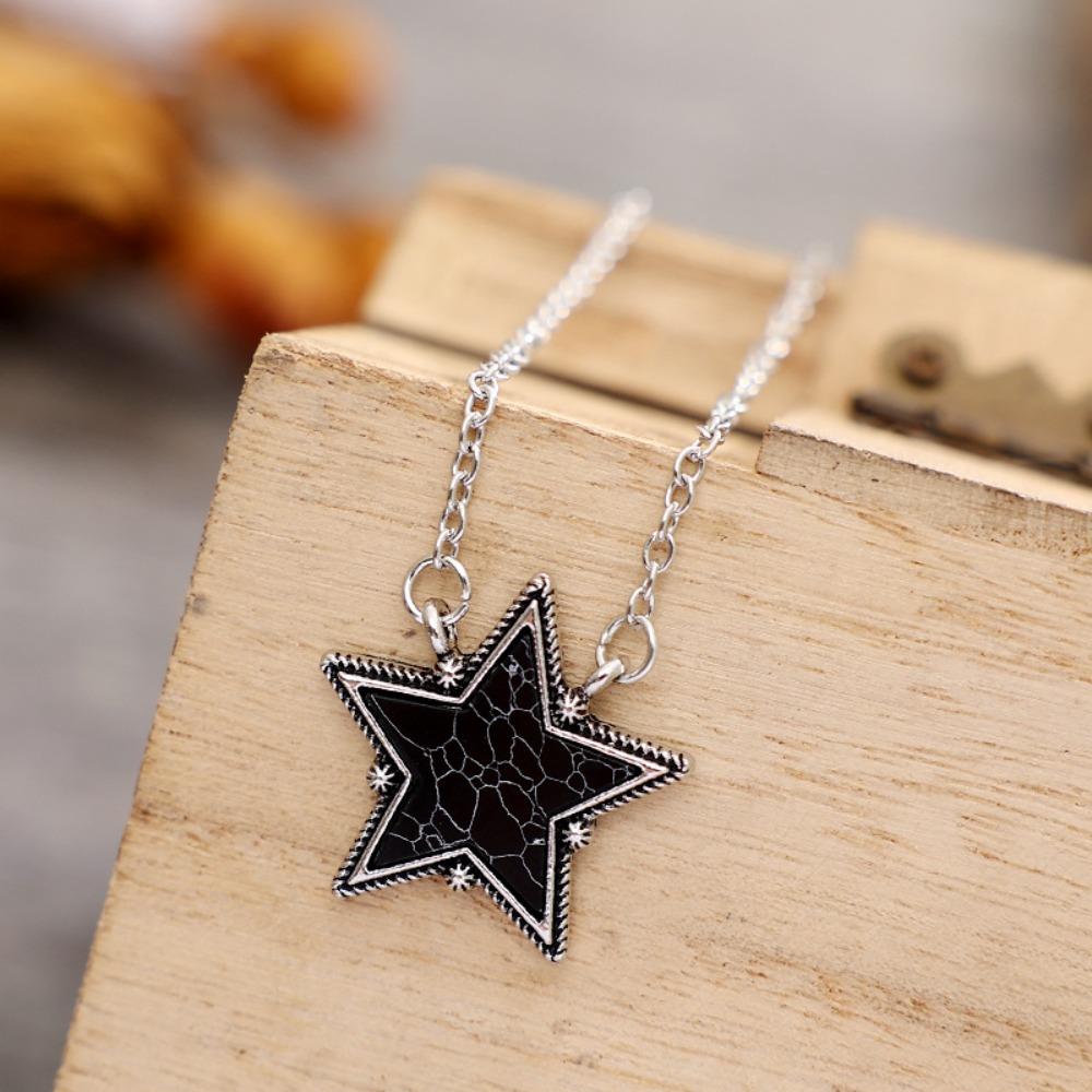 

Layered Chain Turquoise Star Pendant Zinc Zinc Alloy Hip-hop Clavicle Chain Jewelry Accessories Style C