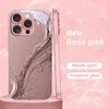 Pink Gradient Fluid Art Glass Phone Case Suitable for iPhone17 16 15 14 13 12 11Pro/Max/Plus Anti Drop and Shockproof Back Cover