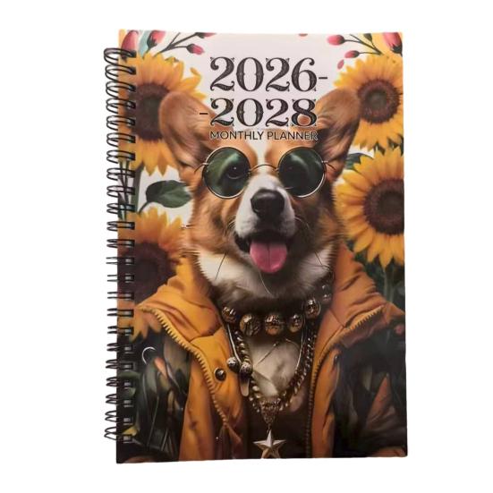 2026-2028 Månedlig Planlegger 3-års Planlegger Bok Jan. 2026 - Des. 2028 36-måneders kalender med tvillingtrådbinding for skolearbeid