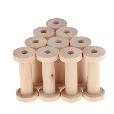 10 adet Ahşap Makara Boş Vintage DIY Dikiş El Sanatları Tel A için Rulo Bobinler