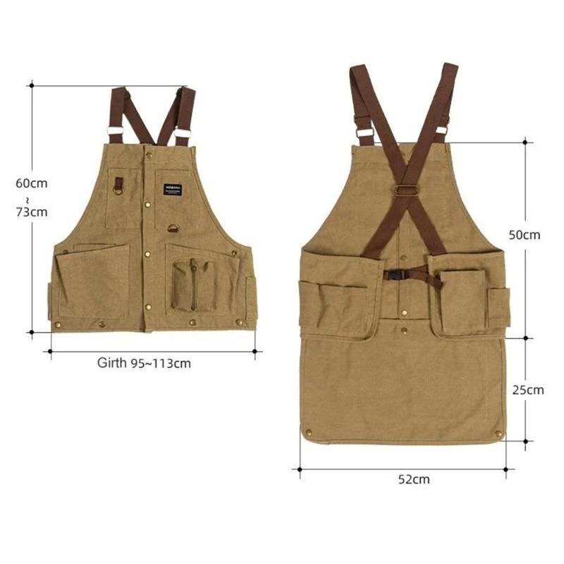 Outdoor Vest BBQ Work Apron Camping Men Women's Leisure Multi-Functional Apron Fishing Vest Coat Equipment Durable Tool Pocket