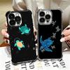 Cartoon Ocean Sea Turtle Plating Phone Case For Iphone 16 17 Pro Max Air 16E 14 15 Plus 12 13 Mini Anti-Fall Airabag Cover