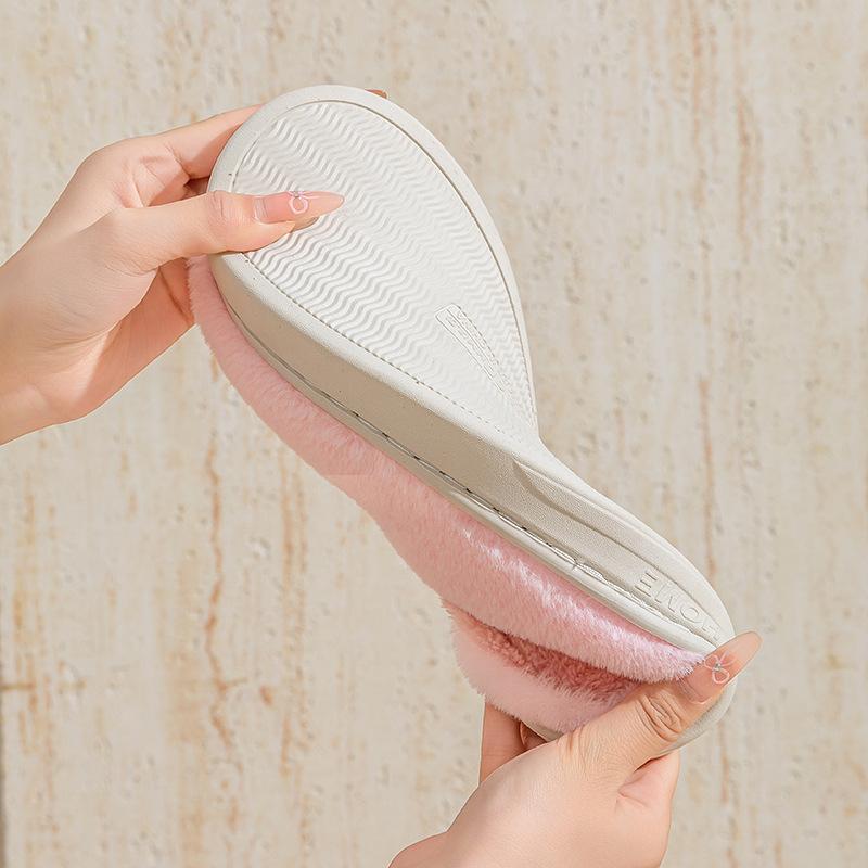 Embroidered mushroom cotton shoes autumn and winter casual hair mop indoor home couple velvet warm cotton slippers