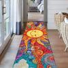 1Pcs Bohemian Sun Totem Runner Mat Vibrant Mandala Design with Multicolor Boho Patterns Washable Washable Area Mat for Kitchen Hallway Living Room