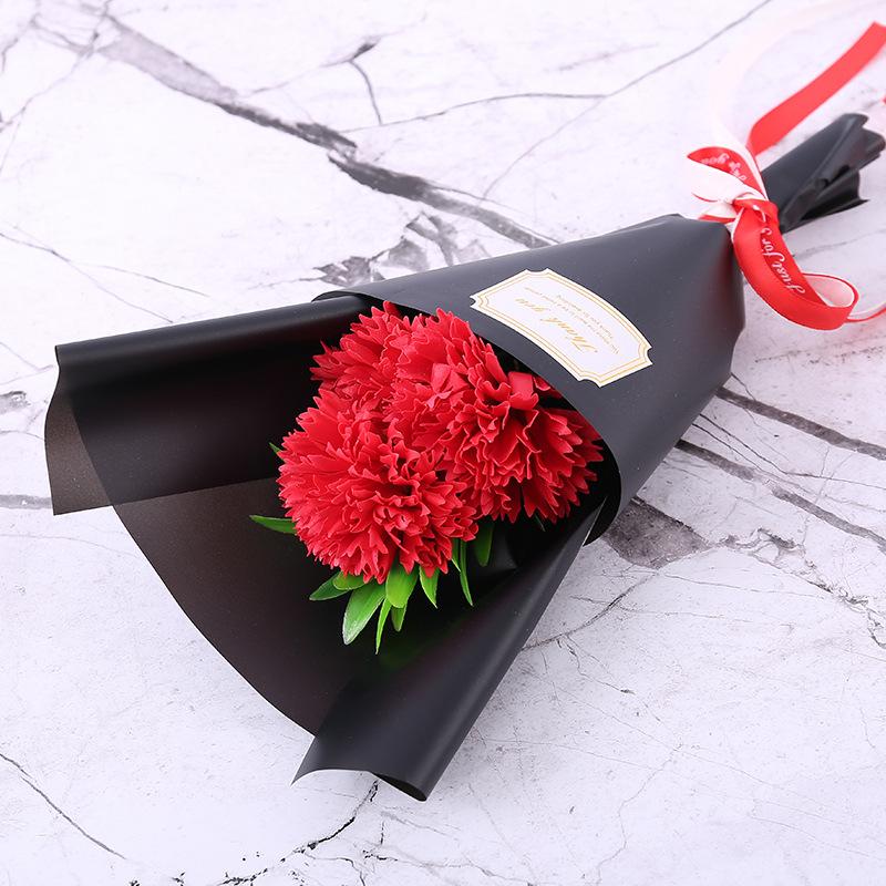 Artificial Carnation Soap Carnation Bouquet with Bear Doll Birthday Gift Mother's Day Gift Home Decoration Wedding Decoration