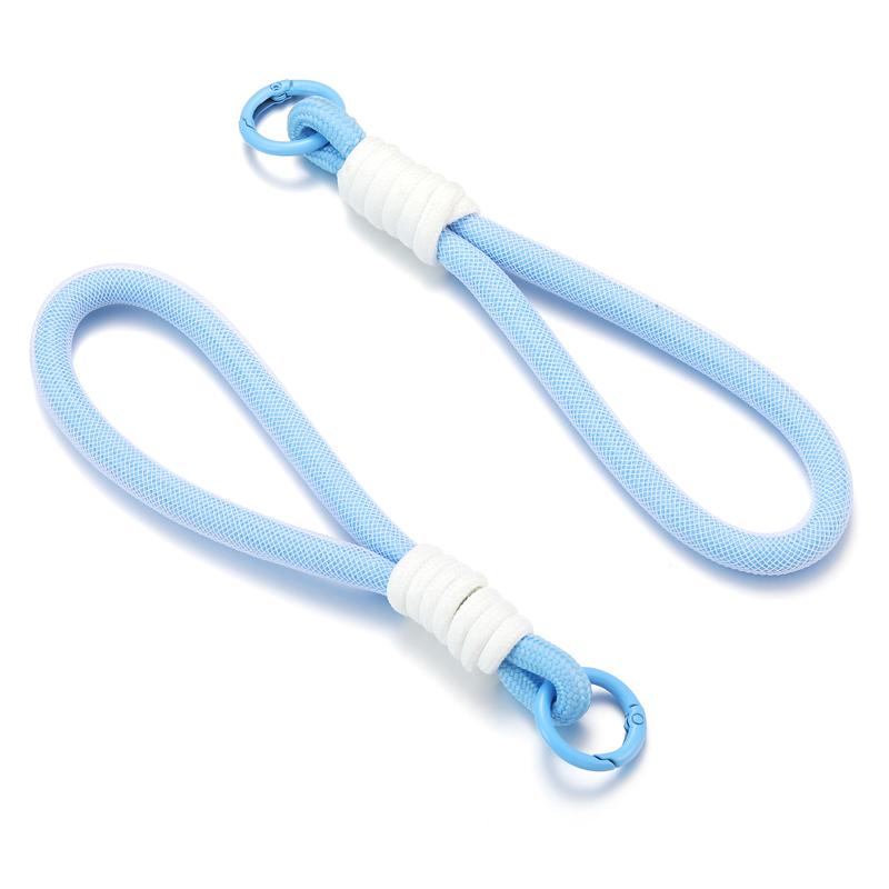 10 colors Mesh Lanyard Fluorescent Braid Rope Phone Case Hanging Cord Keychain Bag Pendant DIY Keychain V1002