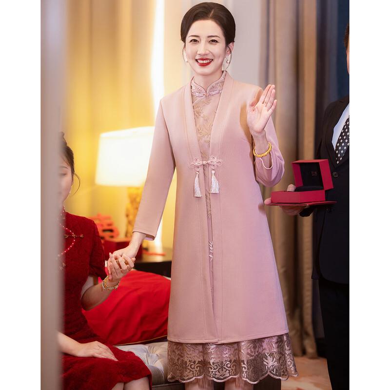 Elegant Mother's Wedding Banquet Qipao Two-Piece Set