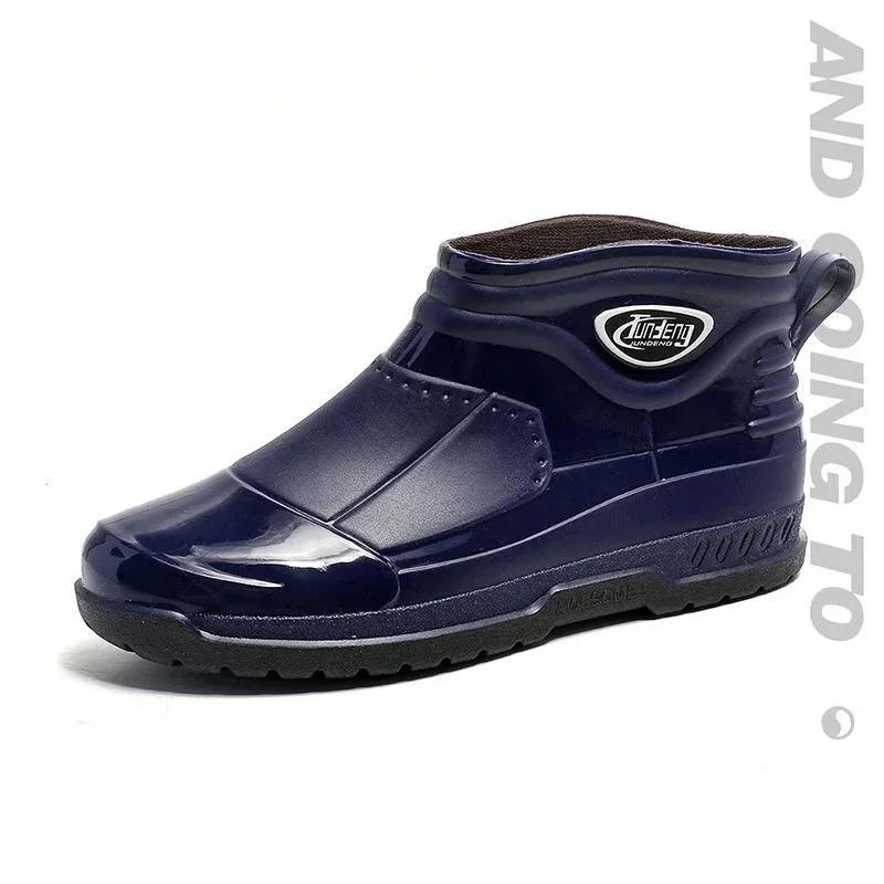Cooking Low Man Shoes Short Fashion Ankle Chef Kitchen Gum New Wear-resistant Rain Boots for Men Rubber Cheap Garden Wide Toes
