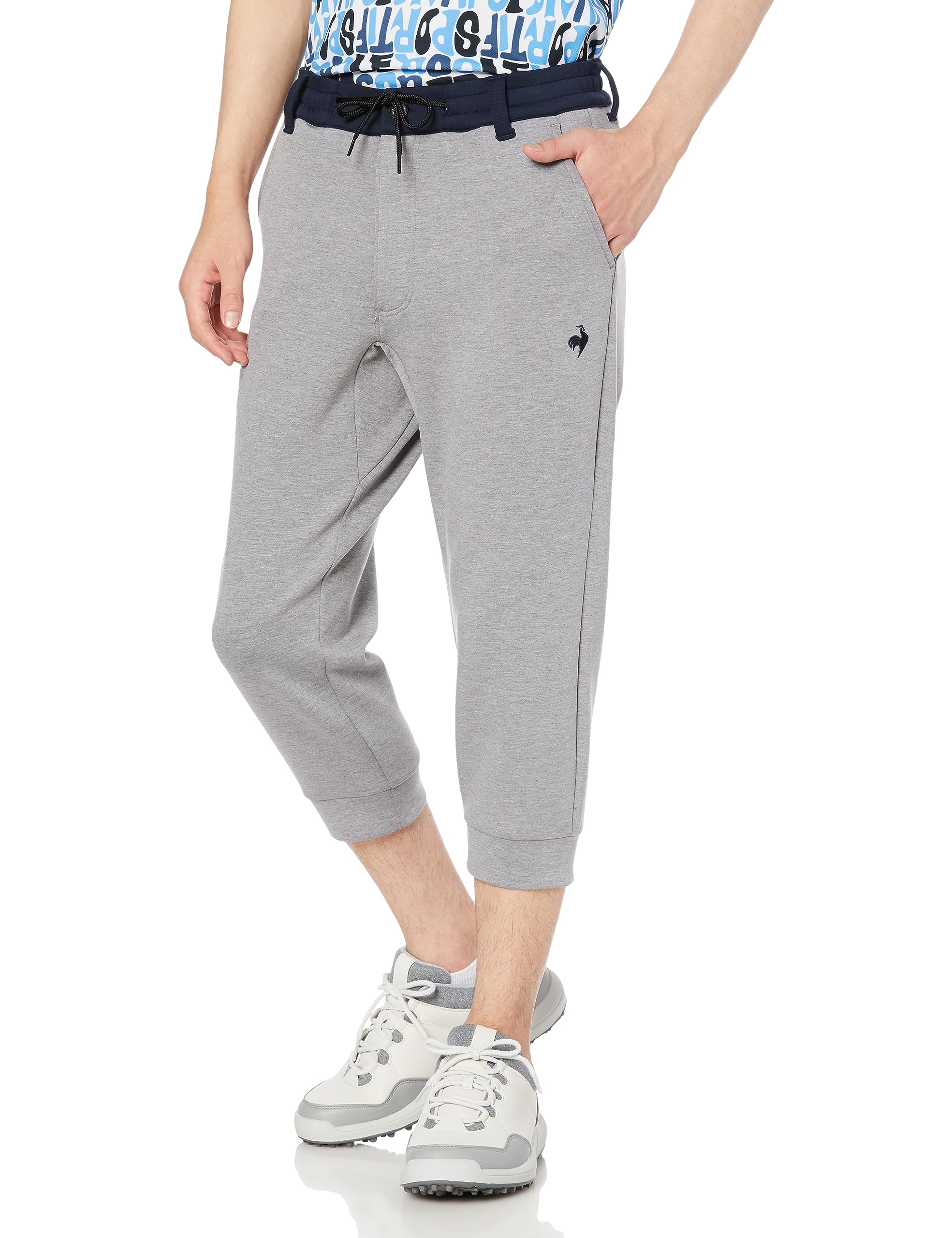 

Coq Sportif Jogger cardboard elastic sweat GY00 [Le Golf] pants, 7/8 length, material, waist, stretch, absorbent, windproof, golf, QGMWJD02, men s,