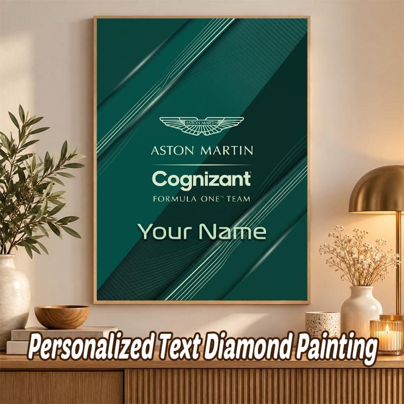 Aston Martin Custom Name Text 5D Diamond Painting Kit DIY Full Drill Diamond Art Decoration