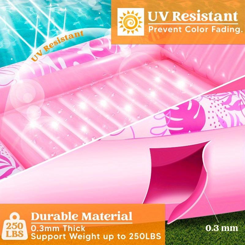 Joyfy Boia Inflável para Piscina de Bronzeamento 178cm x 117cm Boias de Piscina para Adultos Com Travesseiro Cama de Bronzeamento Lounge Para Festa na Água de Verão