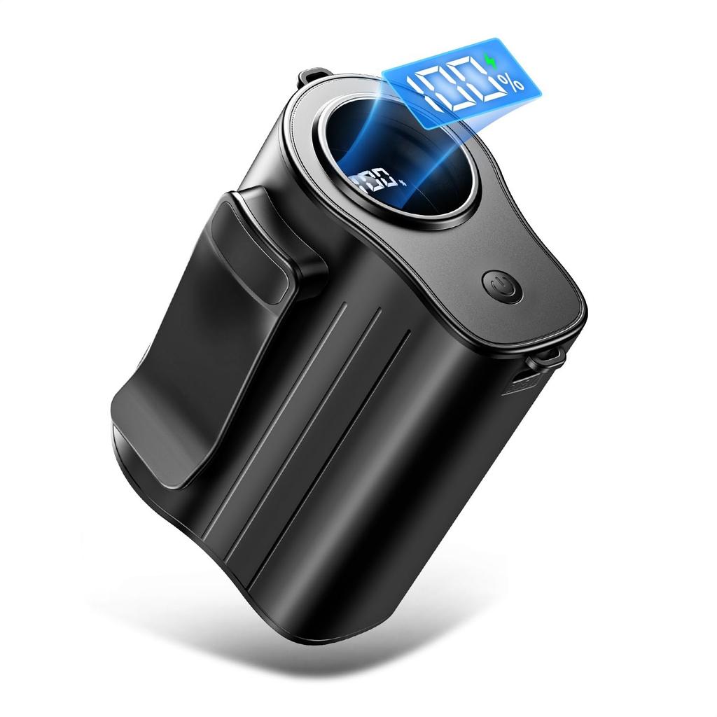 8000mAh Large Portable Belt Fan for or Tabletop 100 Speed Speed High USB 20 Hours of LED Neck Strap and Ideal for Outdoor Construction and Other