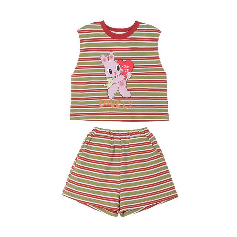 LUSON Girls  Retro Summer Vest & Shorts Set 90