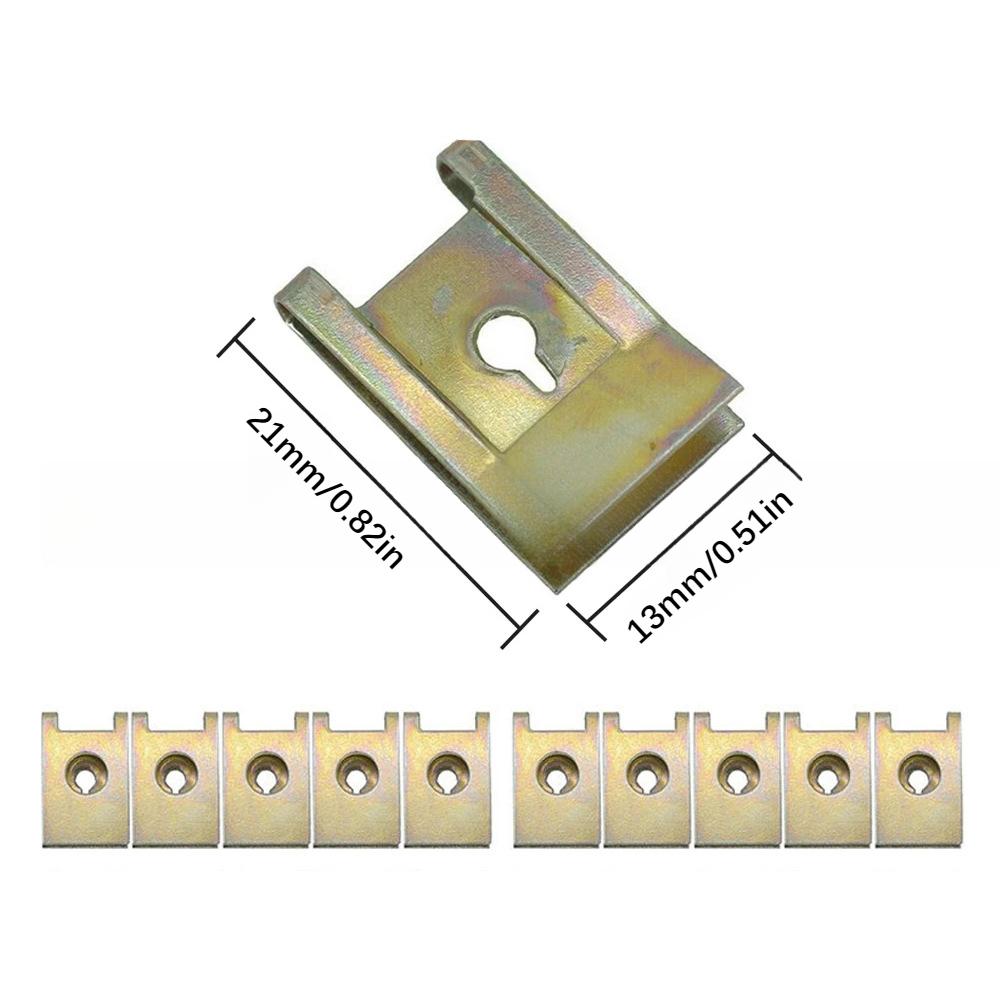 Car Interior Modification Accessories 11 Pcs Automotive U Clips – Metal Screw Fasteners for Fender Bumper Protection,