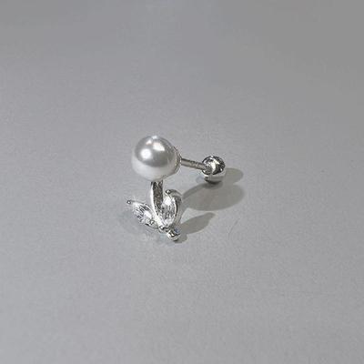 Пирсинг в виде серебряного (925 пробы) цветка с жемчугом (S12545961)