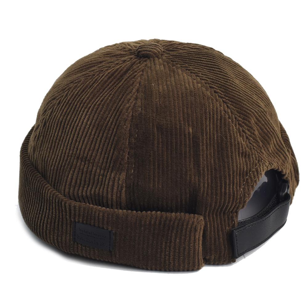 Adjustable Brimless Cap Soft Corduroy Dome Hat Casual Beanie Hat  Street Fashion Matching
