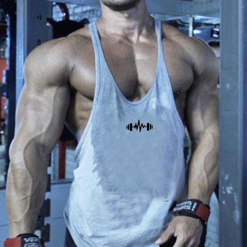 Men's Elastic Fitness Vest - Breathable, Loose, Sleeveless Cotton Top for Running & Weightlifting