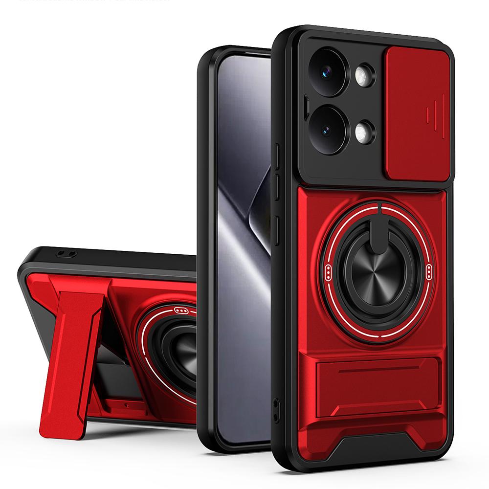 KEYSION Magnetic Phone Case for Xiaomi POCO X8 Pro Max Slide Camera Protection Upright Kickstand 360° Ring Shockproof Back Cover