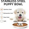 Stainless Steel Puppy Bowls, Set of 2 Puppy Feeder, Dog Food and Water Bowl, Food Feeding Weaning for Small Medium Large Dogs, Pets, M