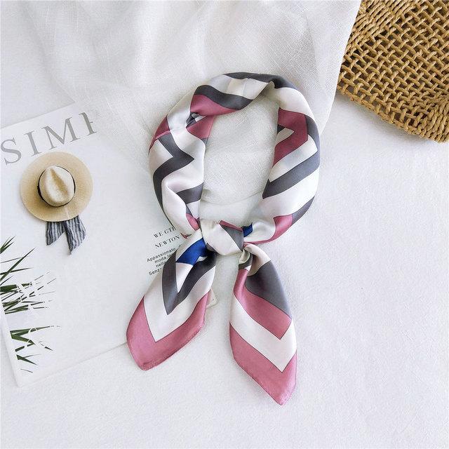 70*70cm Fashion Handkerchief Neck Scarf For Women Small Shawl Silk Satin Hair Scarfs Female Square Headband Bandana Head Scarves