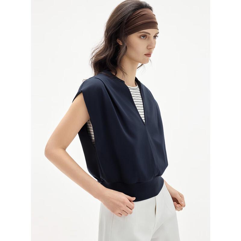 ELLE Women's Faux Layered Design Short Sleeve T-Shirt