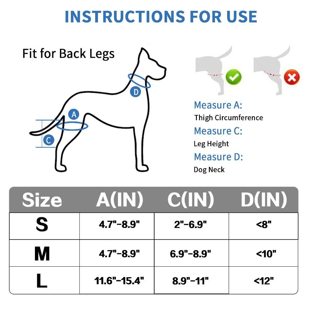 Verstellbare Hunde-Knieorthese Atmungsaktiver Knie-Wundschutz für Haustiere für Hinter- und Vorderbeine