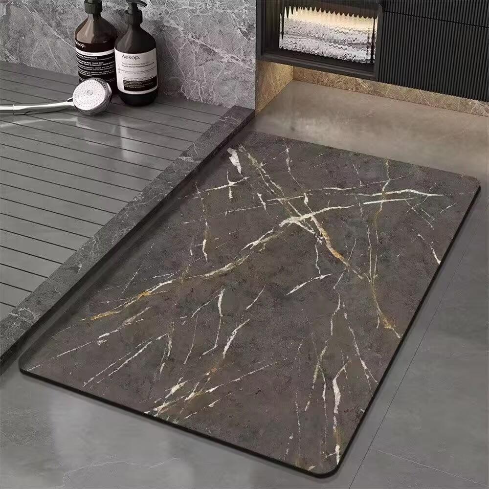 1pc Pure Color Rug Marble Texture 3D Printed Non-slip Rug Floor Entrance Mat Home Living Room Bedroom Decoration Birthday Gift