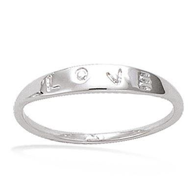 Silver Ring 'Love' Silver (rhodium) - 3 Mm
