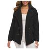 Damen Winter Casual gepolstert verdickt Anzug Kragen Knopf Lammwolle Jacke Strickjacke