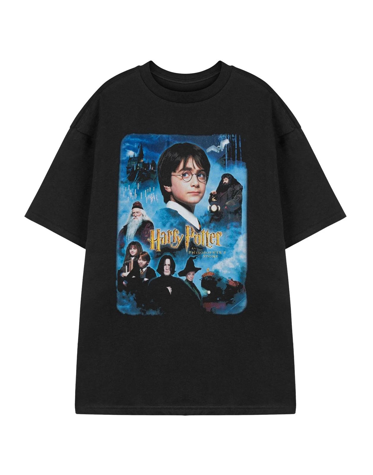 

Harry Potter Black Philosophers Stone Short Sleeved 100% Cotton T-shirt Mens Tees Top Mens XL