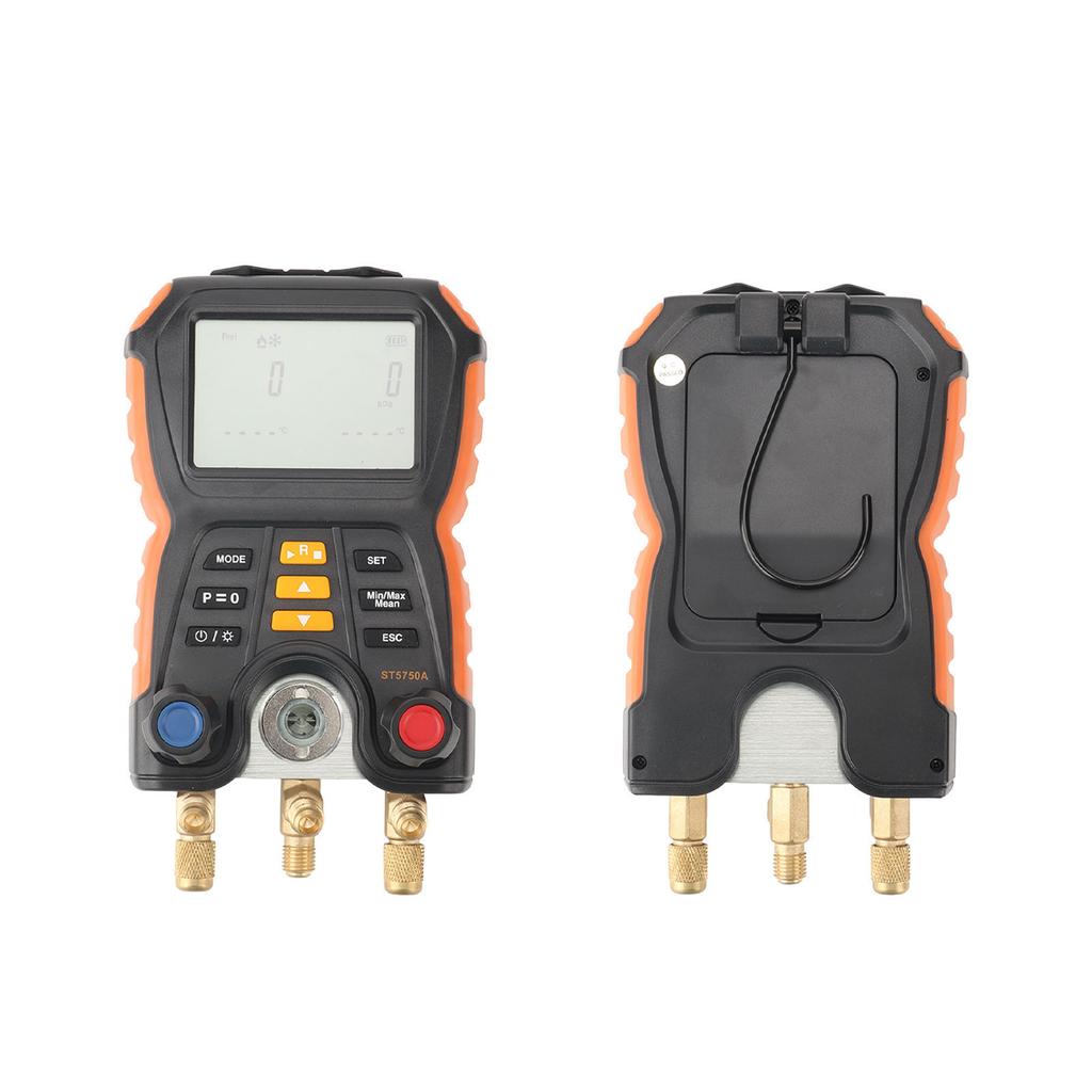 Digital Manifold Gauge High Accuracy 2 in 1 Pressure Temperature Tester Air Conditioner HVAC Digital Manifold Meter