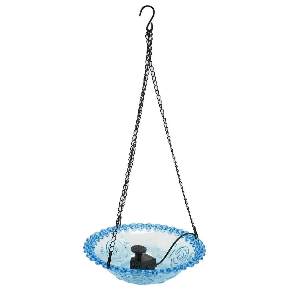 Vogelbad-Brunnen für Außenbereich Kunststoff zum Aufhängen USB-betrieben Kolibri-Futterspender Wasserbrunnen Vogelbad für Gartenhof