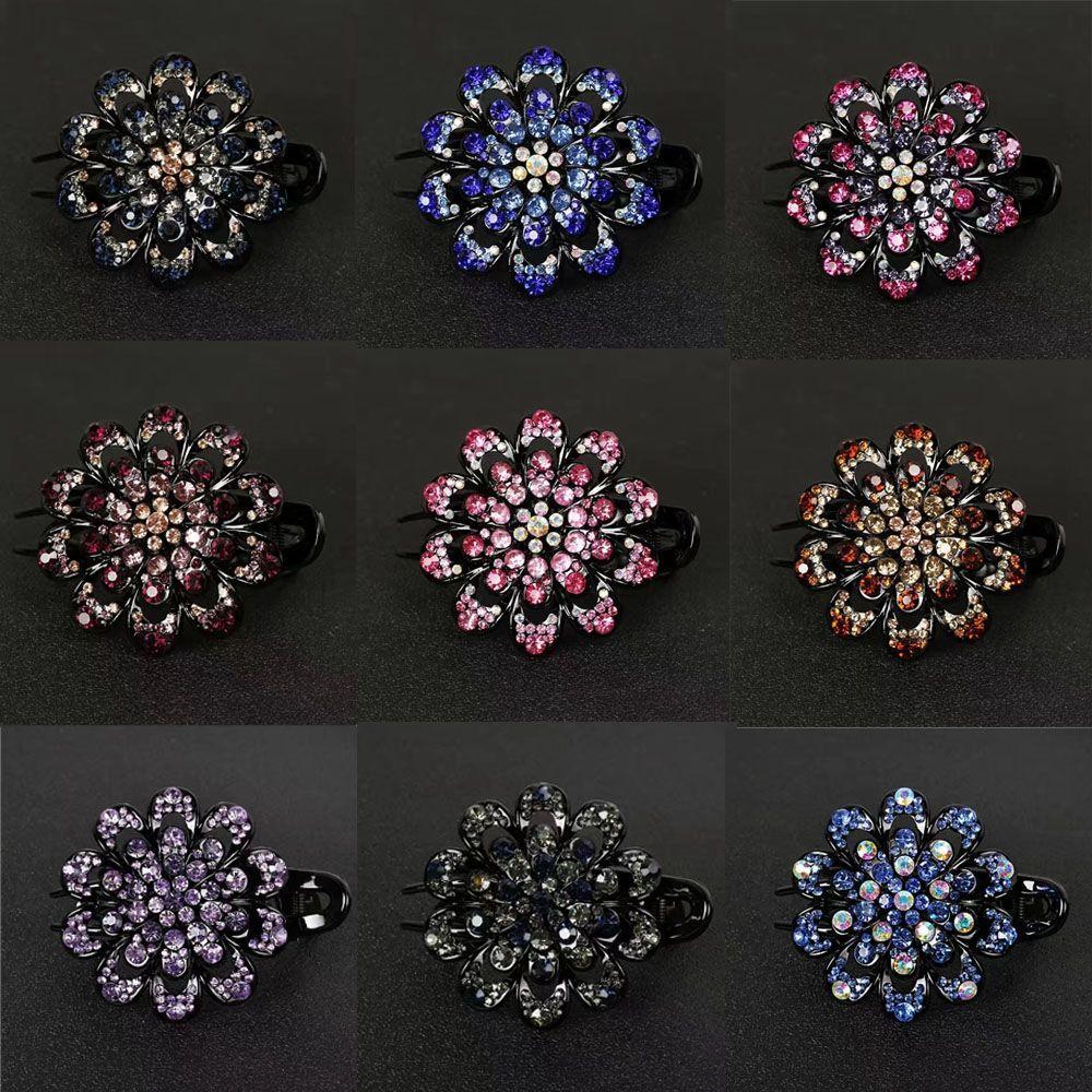 Headwear Korean Style Hairpin Female Hair Accessories Rhinestone Duckbill Clip Flower Hair Clip