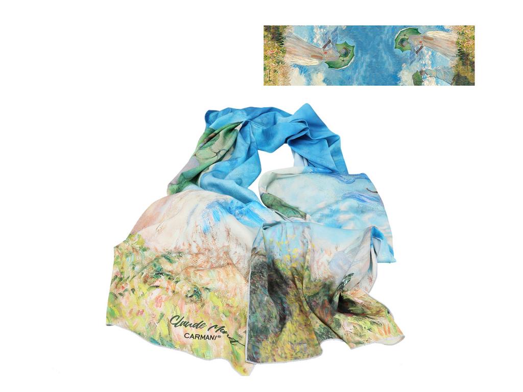 Szal Damski Chusta Apaszka Claude Monet Kobieta Z Parasolem Szalik Długi