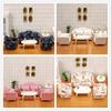 Dollhouse Mini Simulation Living Room Sofas Furniture Model Toys for 1:12 DollHouse Decoration Miniature Accessories