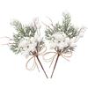 10 Pack Artificial Pine Branches Christmas Floral Picks Frosted White Berries Stems with Birds Holly Sprays for Holiday Decorations Great Addition To